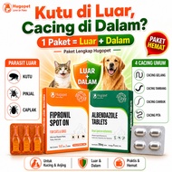 Hugopet Flea Treatment Package for Cats and Dogs Fipronil Spot On + Albendazole Worm Medicine 200mg 