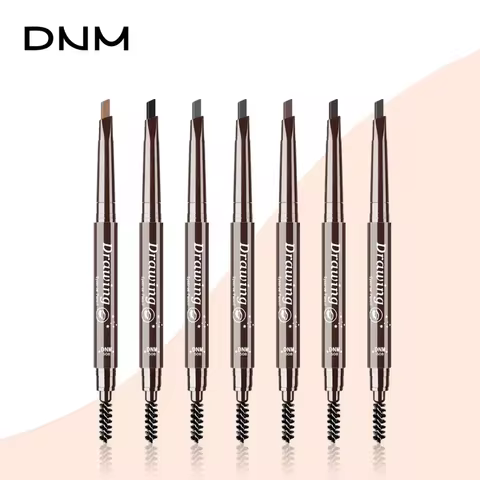DNM Double-Heads Triangular Eyebrow Pencil 7-Color Option with Brush Natural Look Easy Coloring And 