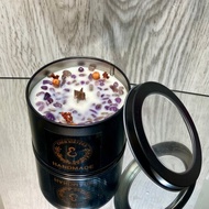 天然水晶蠟燭 精油大豆椰蠟燭 紫水晶蠟燭 水晶能量蠟燭