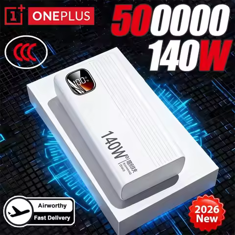 OnePlus 50000mAh 140W PowerBank Super Fast Charge Portable Powerbank External Battery Charger LED Di