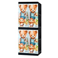 STUDIO - Lemari Pakaian Plastik 2 Pintu Jumbo Motif Bunga Printing VIP GANTUNG + KACA