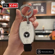 【Mr.key】Key Cover Mercedes Benz S / C / E-class Auto Key Case for Mercedes-benz C260 / A200 / Gla / S-class C Key Chain Glc Glk Gla Cla W205 W212 Amg