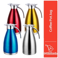 S Coffee Pot Jug 1.5 Litre 304 Stainless Steel Vacuum Insulated Thermal Thermos Flask Office Use Dor