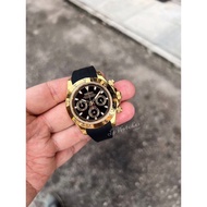 Seiko Mods Daytona Black gold Seiko custom seiko modified silicon steap rubber strap stainless steel