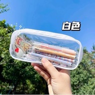 PVC防水筆袋 辦公室收納袋 化妝品收納袋 簡約透明鉛筆袋 大容量文具袋 鉛筆盒