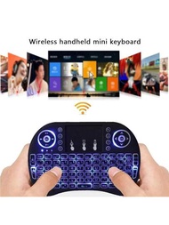小型無線鍵盤,帶背光觸摸板鼠標組合遙控器,具有可充電鋰離子電池和多媒體按鍵,適用於android Tv Box、htpc、ps3、smart Tv、pc、x-box、linux、windows、macos