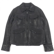 成色極佳 □ COACH羊皮雙拉鍊加厚單排扣皮夾克/機車夾克，黑色，S 碼，正品男士