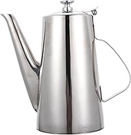 Ciieeo Olive Oil Dispenser Bottle 1.5l Stainless Steel Drip-free Pouring Oil Pot Cold Water Kettle Vinegar Storage Container Beverage Jug for Kitchen Restaurant Silver