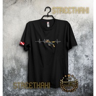 Diver Pulse T-Shirt Scuba Diving Microfiber Dri-Fit Premium Tees Black Short Sleeve