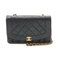 CHANEL Matelasse Diana 翻蓋鏈條斜背包 A01165 小羊皮 GHW BK