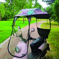 second fold canopy for motorcycle ebike canopy waterproof full cover Rainproof and sunscreen removab