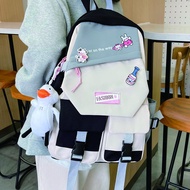 Fashion Women's Nylon Backpack for Cute Girls Panelled School Bag Large Capacity Travel Rucksack Lady Anti Theft Canvas Mochila