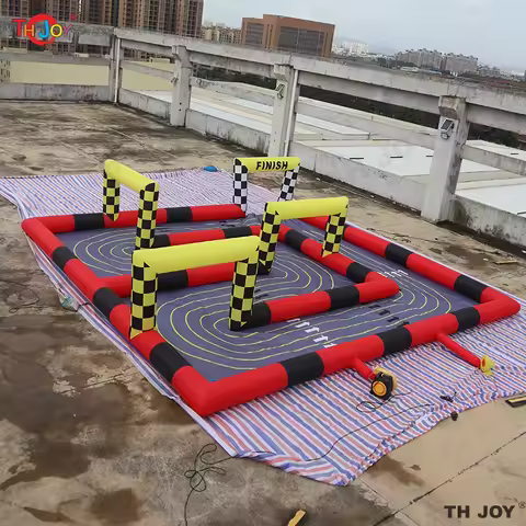 Fast Air Shipping 8m PVC Inflatable Race Track for RC Go Kart Didi Car Running Court for Sale