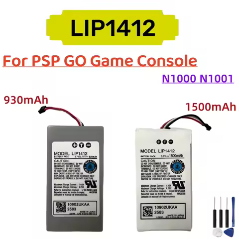 LIP1412 3.7V 930mAh 1500mAh Rechargeable Battery for PSP GO N1000 N1001 Game Console Batteries Repla