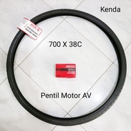 KENDA 700 X 38C BICYCLE TIRE PACKAGE WITH AV MOTORCYCLE VALVE INNER TYRE FOR GRAVEL FIXIE ETC. BIKES