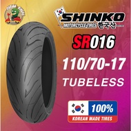 Korea Shinko Tayar Tire Tubeless SR016 110/70-17 110-70-17 110/70x17 110/70 17 Pirelli Michelin Cors