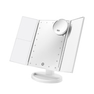 Amazon 21 Light led Makeup Mirror 1 Times 2 Times 3 Times 10 Times Magnification Travel Portable Tri