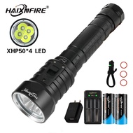 HaixnFire DV74 4PCS*XHP50 LED  Scuba Diving Torch Lumens Waterproof 8000 lumen diving flashlight