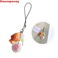 VORTEX Food Taiyaki Pendant, Street Food Bag Keyring Fish Cake Keychain, Phone Lanyard Japanese Bag 