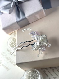 華麗新娘中式頭飾/ 日本米珠花飾品/ 婚紗頭飾