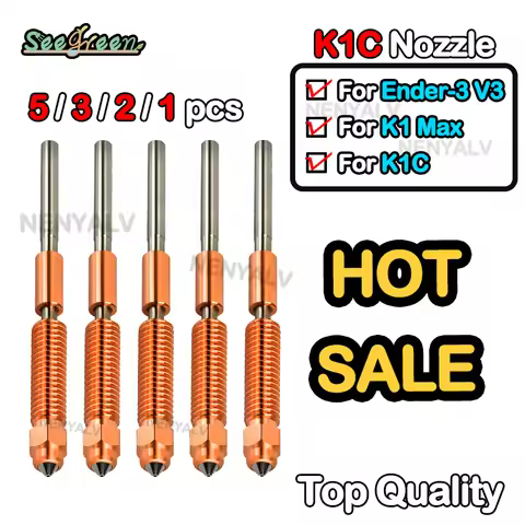 For Creality K1 Max K1C K2 SE Ender-3 V3 Quick-Swap Nozzle 0.2/0.4/0.6/0.8mm Hardened Steel Nozzle U