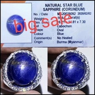 BLUE STAR SAFIR BIRMA # BATU NATURAL CINCIN PERMATA SAPPHIRE terlaris