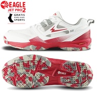 Sepatu Badminton Eagle Jet Pro Warna Putih Merah - Sepatu Bulu Tangkis Eagle Jet Pro Terbaru
