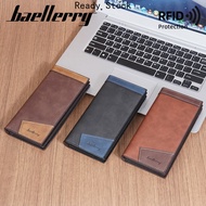 【Ready Stock】BAELLERRY C3051 Men's Long RFID Protect Wallet Made of Premium PU Leather BAEOS【Amore B