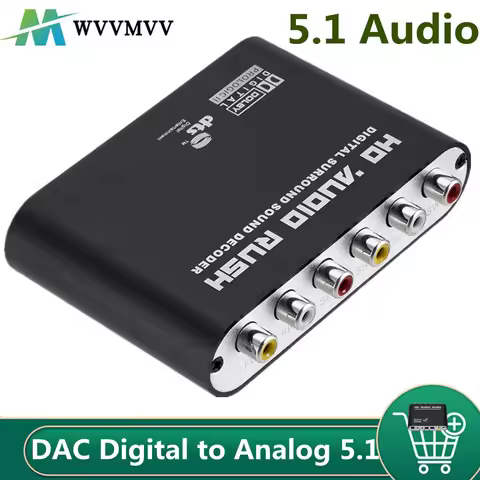WVVMVV5.1 CH audio decoder SPDIF Coaxial to RCA DTS AC3 Optical digital Amplifier Analog Converte am