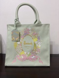 正版-英國 Harrods bag 手提袋-100%棉質帆布-約25 x 25 x 11 cm正版全新限定款**隨時下架