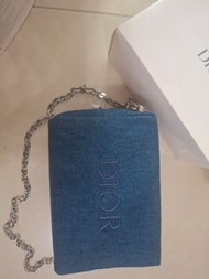 Dior 藍色牛仔布鏈條包