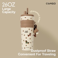CIVAGO(26oz)Ceramic liner Stainless Steel Coffee Mug With Lid Vacuum Flask Tumbler Painting Series