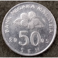 FORGERY COIN MALAYSIA 50 CENTS 2005 EF