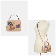 Coach Disney x Coach Box Crossbody in Signature Canvas with Patches