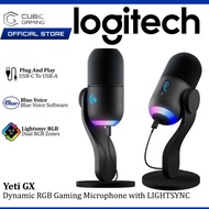 LOGITECH YETI GX DYNAMIC RGB GAMING MICROPHOHE SMART AUDIO LOCK / DYNAMIC SUPERCARDIOID MIC CAPSULE 
