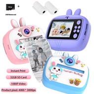 Children Digital Camera Instant Print for Kids Thermal Print Rabbit Camera Instant Photo Printing Ca