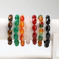 Red Agate Barrel Beads Bracelet Natural Agate Bracelet Amazon Cross-Border Peacock Agate Bracelet Me