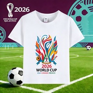 2026 Meimojia World Cup Children's T-Shirt 180g Pure Cotton Round Neck Short Sleeve Children's Cloth