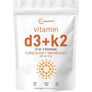 Micro Ingredients Vitamin D3 K2 5000 Iu 300 Softgels / Vitamin D3 K2 5000 Iu Sharing 60 tablets