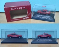 1:87 HERPA Exclusive Herpa-Messemodell Dt. Feuerwehrtag 1990 BMW 320i 1/87 Herpa 德國寶馬 320i 紅色 塑膠 消防 