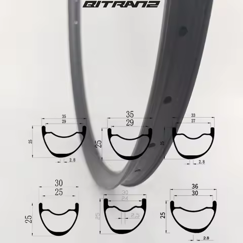 29er 27.5er XC AM MTB Bike Carbon Rim 30mm 33mm 35mm 36mm x 25mm 650B Symmetric Asymmetric Hookless 