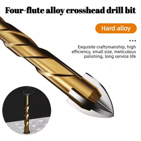 Phillips Alloy Bits Metal Drills Ceramic Four-flute Bits Hand Tools Hexagonal Shank Spiral Flutes Dr