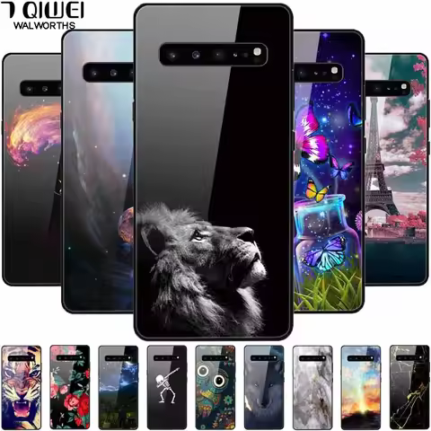 Tempered Glass Case For Samsung S10 / S 10 Plus / S10e Cover Luxury Hard Back Covers for Samsung Gal