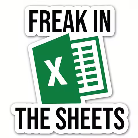 Freak In The Sheets Sticker, Microsoft Excel, Laptop Stickers, Funny Stickers, Sarcasm Laptop Decals