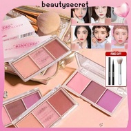 24h Shipping 【gift】HISYI Three-color Blush High-gloss Repair Plate Integrated Eye Shadow Genuine Goo