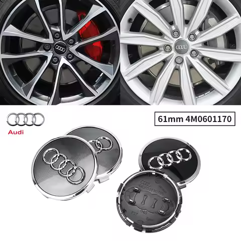 60/61/68/69mm Car Emblem Wheel Hub Caps Stickers Hubcap Badge for Audi B9 B8 B7 B5 B6 A1 A7 A8 Q2 8P