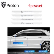 4Pcs/Set Proton Car Door Transparent Anti-collision Protector Bar Sticker Side Edge Protection Car Rear-view Mirror Decorative Rubber Strip Car Door Handle Protector Cover Car Accessories For Proton Saga Exora Iriz Persona X50 X70 Wira Waja