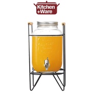 VIDRIO 5L Beverage Dispenser / Glass Dispenser Marson Jar + Rack / 5L / Juice Jar Beverage