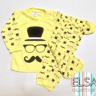 YK 1A2 - Baby Clothes Set for Boys Ages 3-12 Months with Mustache Hat Motif