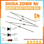 3.6v Diode Zener 1w 1N4729 Diode 3v6 3.6v 3.6 3.6 v 1 1.0 1.0 w DO-41 WHITE BODY